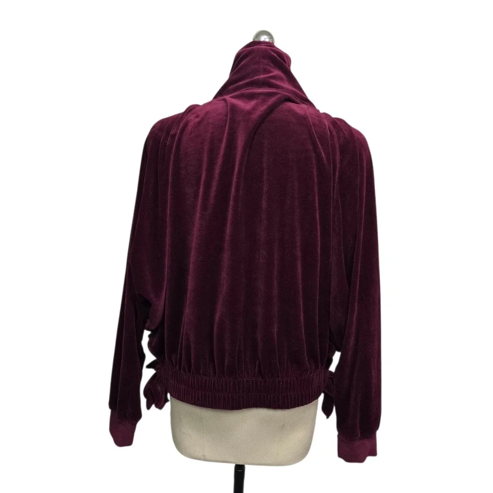 Daily Practice Anthropologie Burgundy‎ Velvet Cowl Neck Sweatshirt Womens Medium